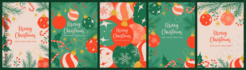 Merry Christmas greetings with festive decorations