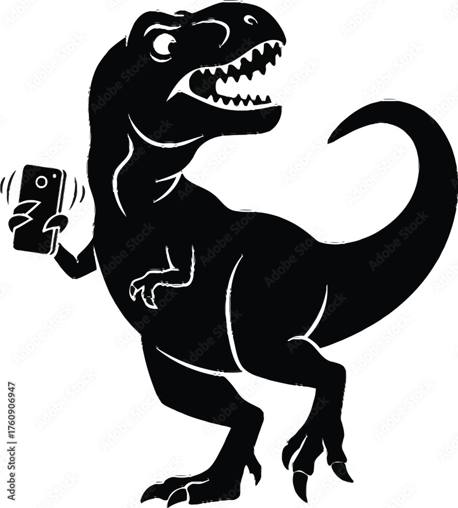 Obraz premium Dinosaur illustration with vibrant colors isolated on white background isolated on transparent background silhouette