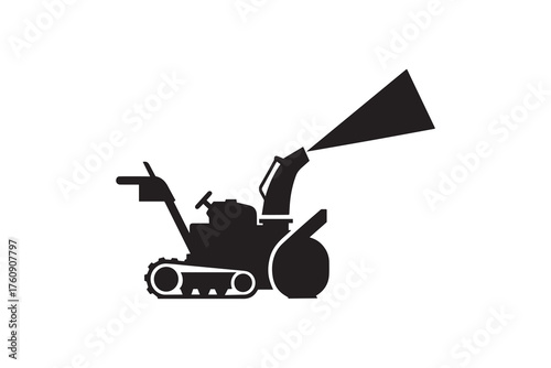 Snow Blower Silhouette Icon Black Snow Thrower Vector Design