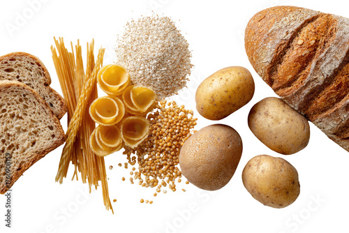 Assorted whole grains and starchy foods