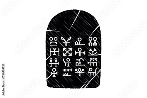 Ancient Hieroglyphic Stone Tablet Icon