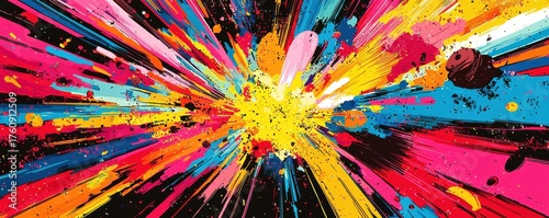 Vibrant comic book style explosion colorful artistic background