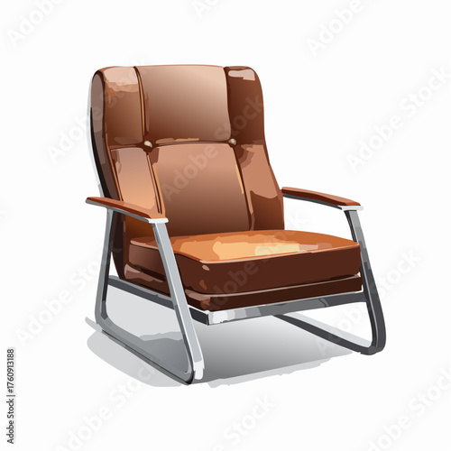 Designer-Loungesessel aus Leder und Metall