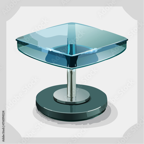 Glänzender Beistelltisch aus Rauchglas