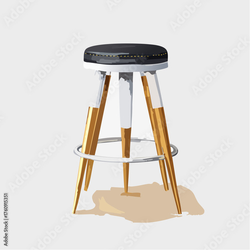 Designer-Barhocker mit goldenen Akzenten