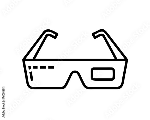 Illustration of 3d glasses with a thick frame