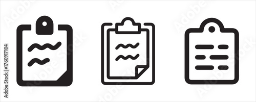 Streamline your workflow with these minimalist clipboard icons for seamless task management and document organization in sleek black and white