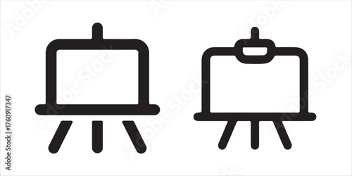 Unlock your creative vision with these minimalist easel icons, perfect for art, design, and education projects, adding a touch of artistic flair