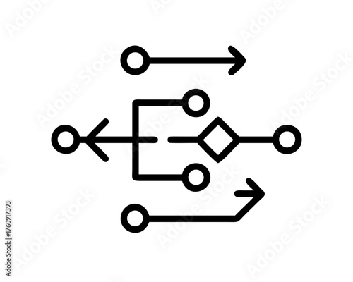 Data flow diagram illustrating branching and merging