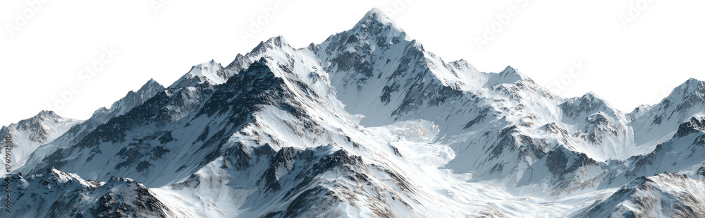 Obraz premium Snowy mountain range with jagged peaks