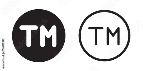 Protect your brand identity with trademark symbols for legal protection of intellectual property in black and white design options