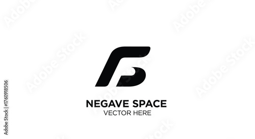 Abstract modern black logo featuring negative space for technology and design brands
