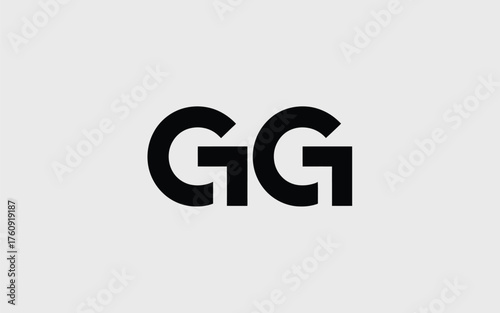 Modern minimalist gg logo design with negative space for brand identity