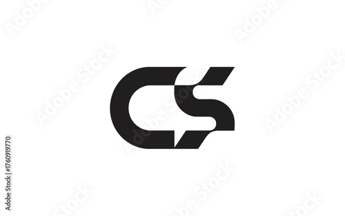 Modern cs logo design utilizing negative space and bold typography
