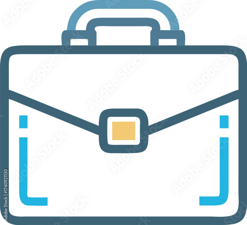 Business concept mobile phone vector illustration with a briefcase and lock icon