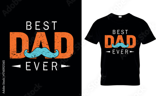 Black cotton DAD T-shirt design concept template is a clean, fashionable vector illustration for casual clothing print or retail business art.