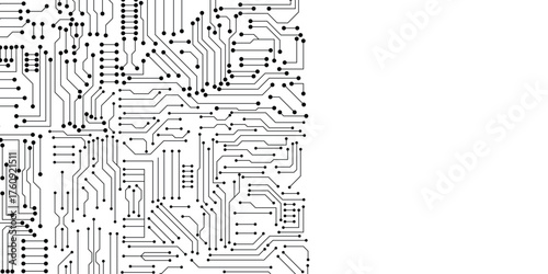 Circuit technology background with hi-tech digital data connection system and computer electronic design. copy space for text. 