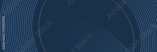 Elegant abstract golden geometric lines on dark blue background. Glowing gold circle lines pattern. Modern design element. vecor illustration,