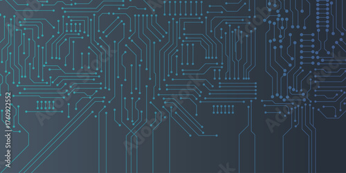 Circuit board abstract technology on dark blue background vector illustration