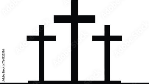 Calvary Crosses on white background 