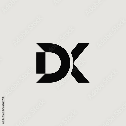 Modern minimalist dk lettermark logo design abstract symbol