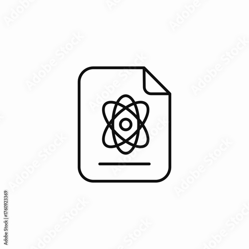 document with atom icon sign vector