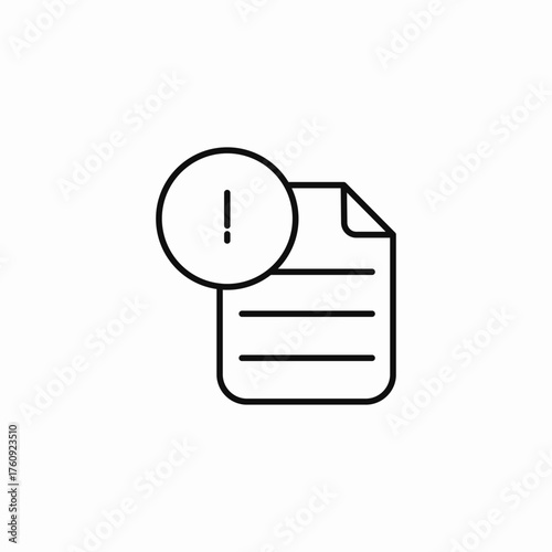 document with exclamation icon sign vector