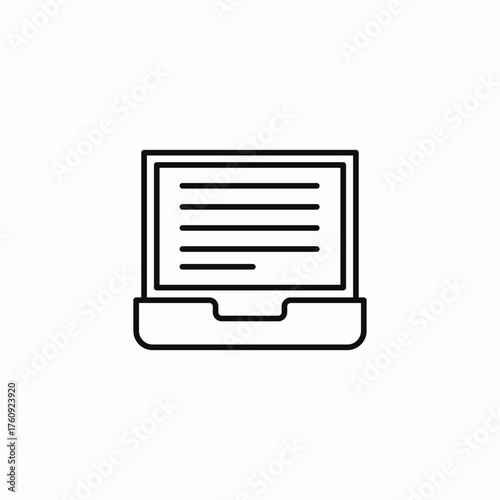 laptop screen text icon sign vector