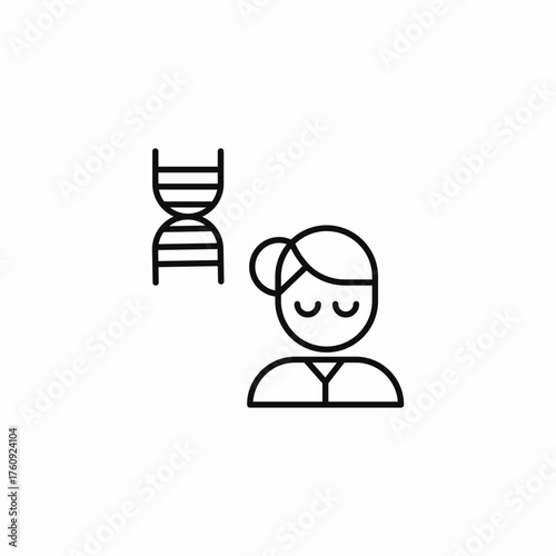 person with dna strand icon sign vector