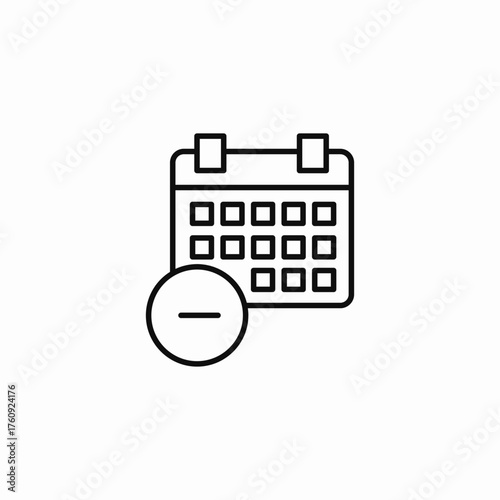removed calendar date icon sign vector
