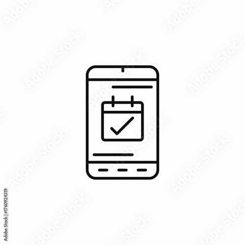 smartphone schedule complete icon sign vector
