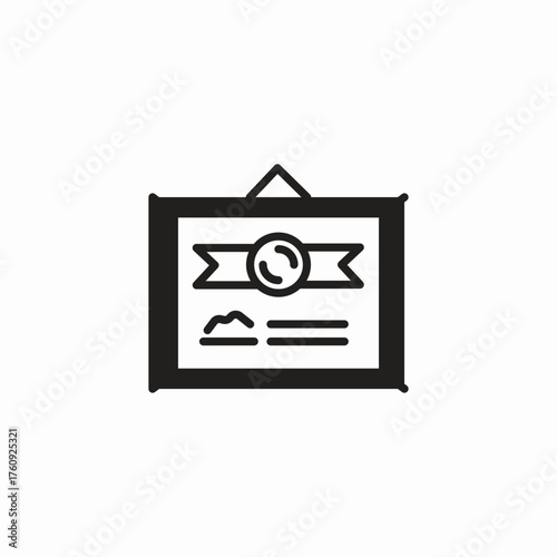 framed certificate award icon sign vector