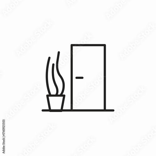 interior door plant icon sign vector