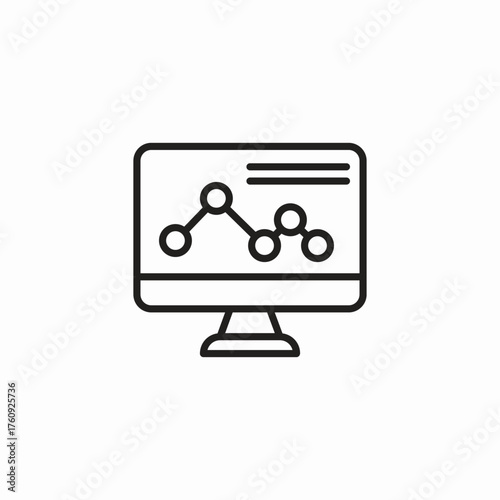 monitor data points icon sign vector