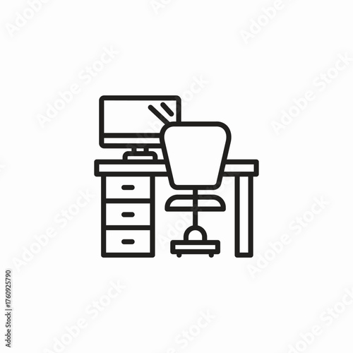 office desk chair icon sign vector