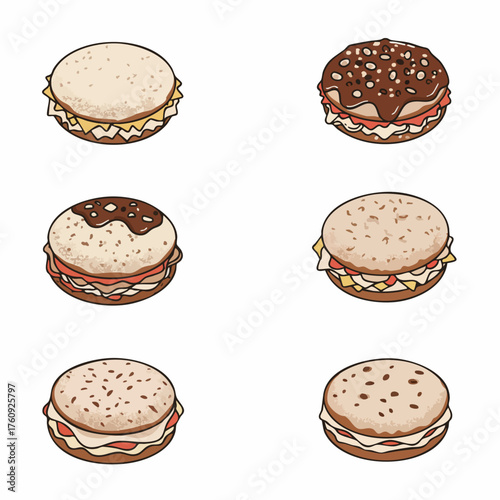 Pixel Art Detailed Alfajor Cookies Sweet Argentinian Treat Dessert