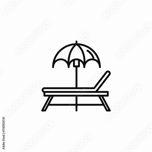 beach lounge chair icon sign vector