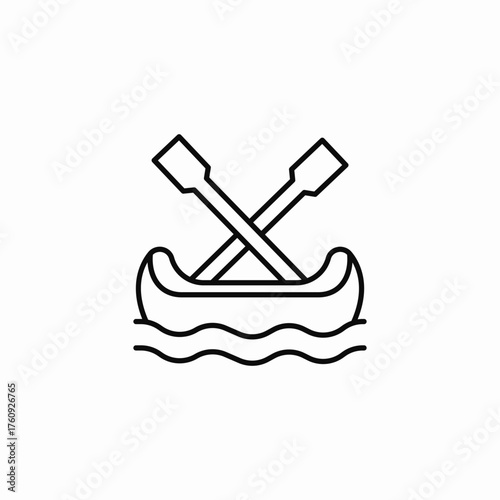 boat with crossed oars icon sign vector