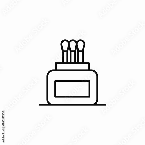 jar makeup swabs icon sign vector