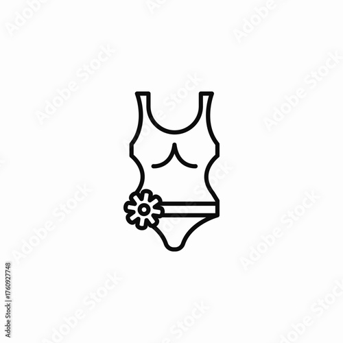 one piece swimsuit icon sign vector