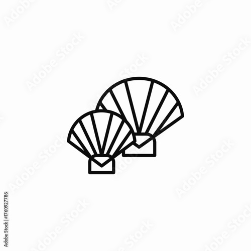 pair of scallop shells icon sign vector