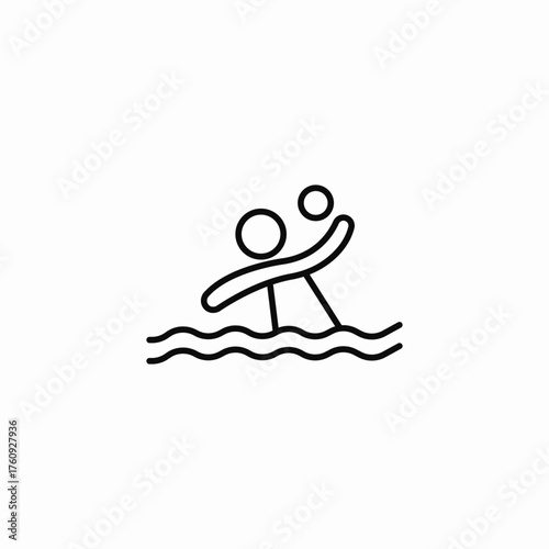 person playing waterpolo icon sign vector