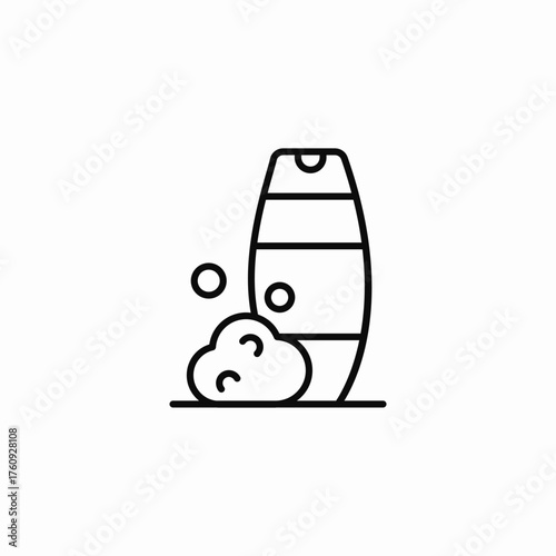 shampoo bottle bubbles icon sign vector