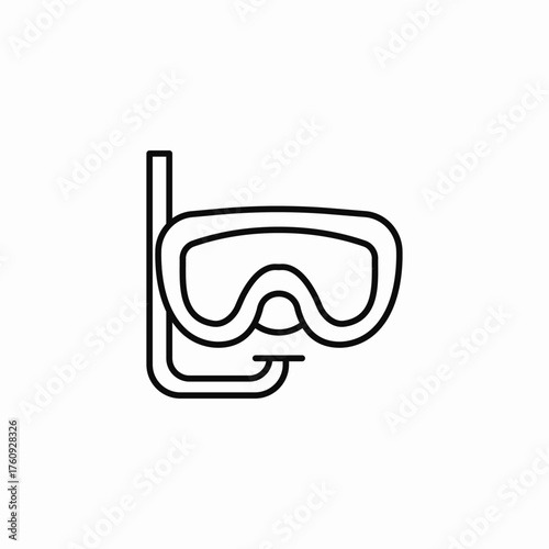 snorkel mask with breather icon sign vector