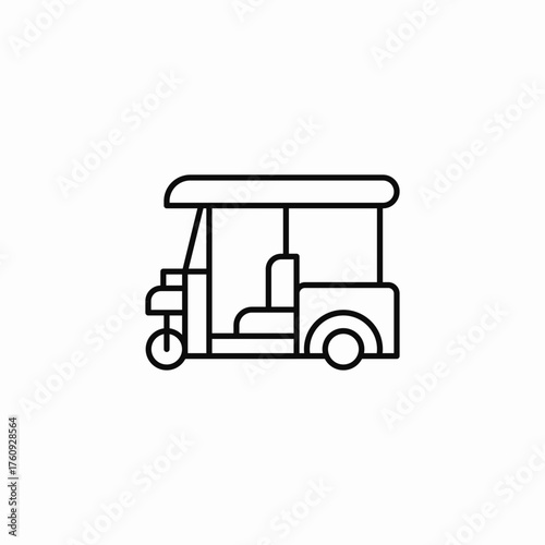 three-wheeled taxi icon sign vector