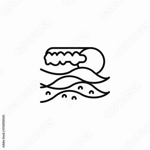 tidal wave sun icon sign vector