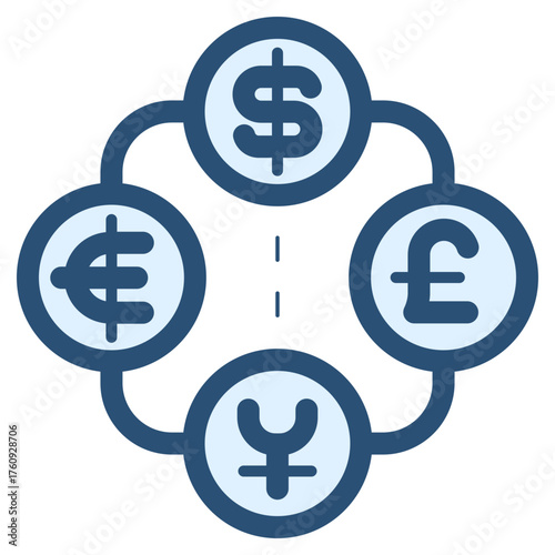 major currency include dollar euro poundsterling and yen icon