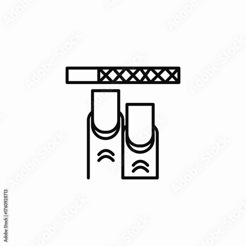 two nails filing icon sign vector
