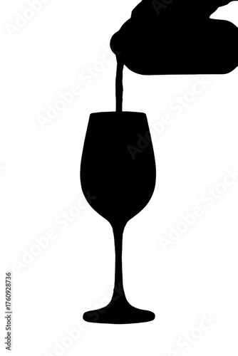 pouring wine into glass silhouette