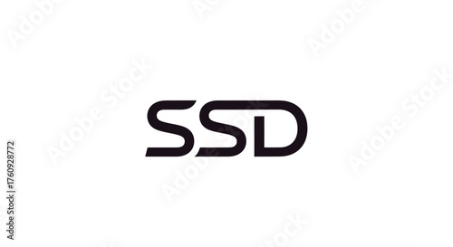 Modern ssd logo design clean typographic monogram for tech and data storage brands